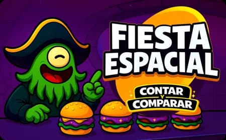 Fiesta Espacial: Contar y Comparar Números del 0 al 10